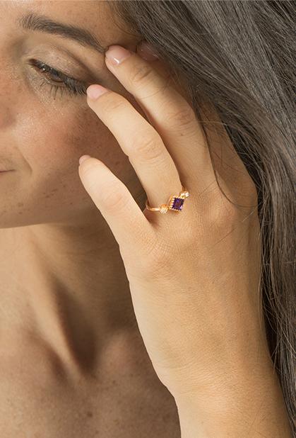 Charger l'image dans la galerie, 18K ROSE GOLD, AMETHYST
