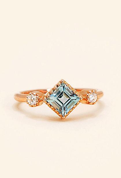 Charger l'image dans la galerie, 18K ROSE GOLD, BLUE TOPAZ