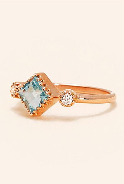 Charger l'image dans la galerie, 18K ROSE GOLD, BLUE TOPAZ