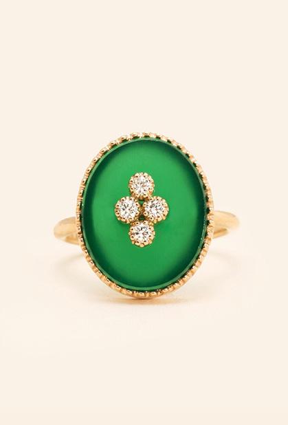 Charger l'image dans la galerie, 18K YELLOW GOLD, AGATE