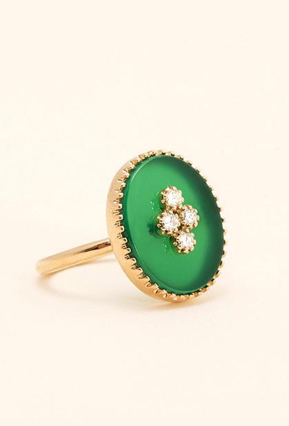 18K YELLOW GOLD, AGATE