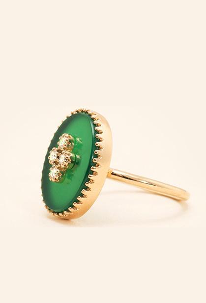 Charger l'image dans la galerie, 18K YELLOW GOLD, AGATE