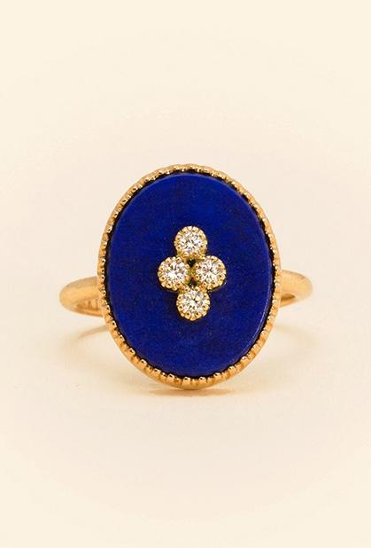 Charger l'image dans la galerie, 18K YELLOW GOLD, LAPIS LAZULI