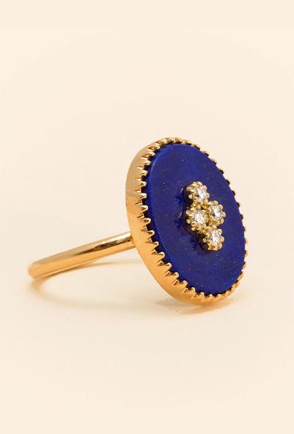 Charger l'image dans la galerie, 18K YELLOW GOLD, LAPIS LAZULI