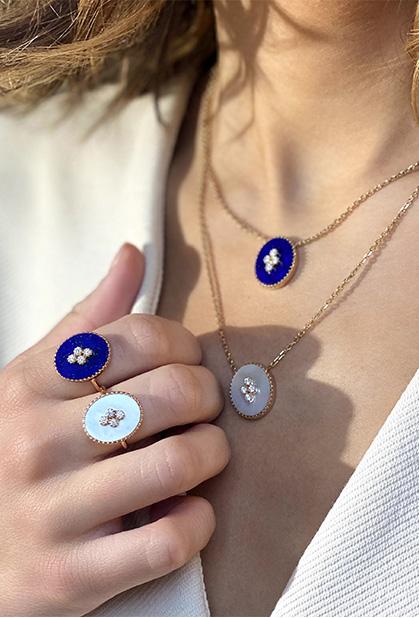 Charger l'image dans la galerie, 18K YELLOW GOLD, MOTHER-OF-PEARL