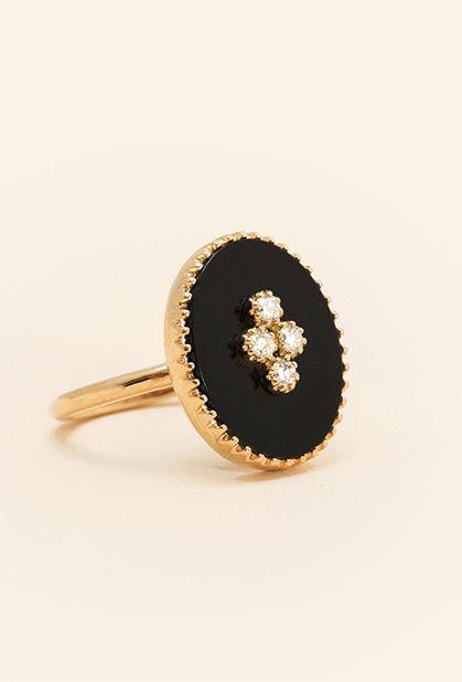 18K YELLOW GOLD, ONYX