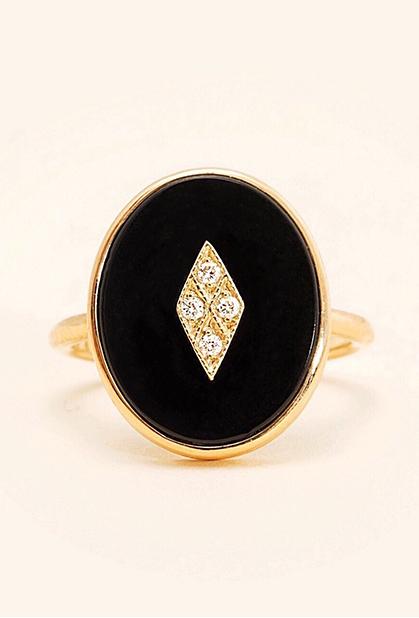 Charger l'image dans la galerie, 18K YELLOW GOLD, ONYX