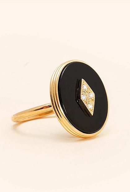 Charger l'image dans la galerie, 18K YELLOW GOLD, ONYX