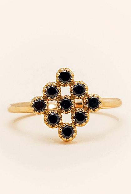 Charger l'image dans la galerie, 18K YELLOW GOLD, BLACK DIAMOND