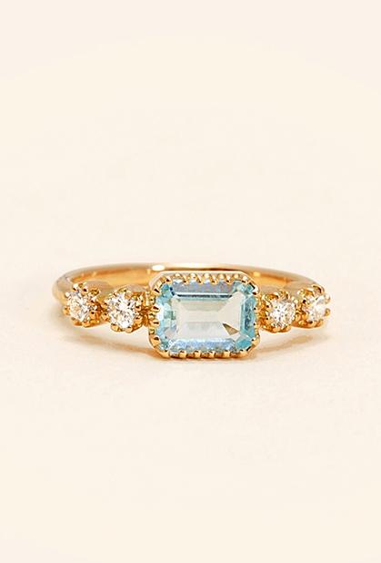 Charger l'image dans la galerie, 18K YELLOW GOLD, AQUAMARINE