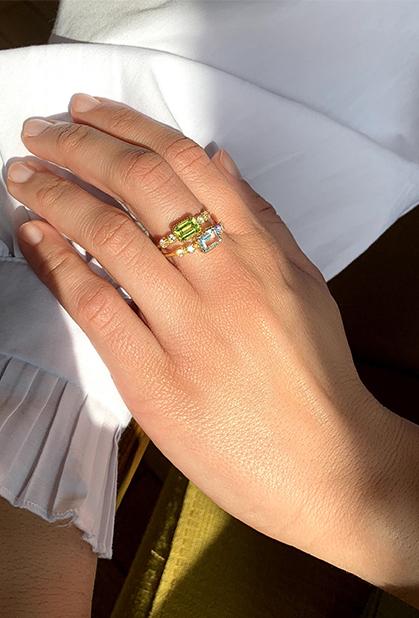 18K YELLOW GOLD, PERIDOT