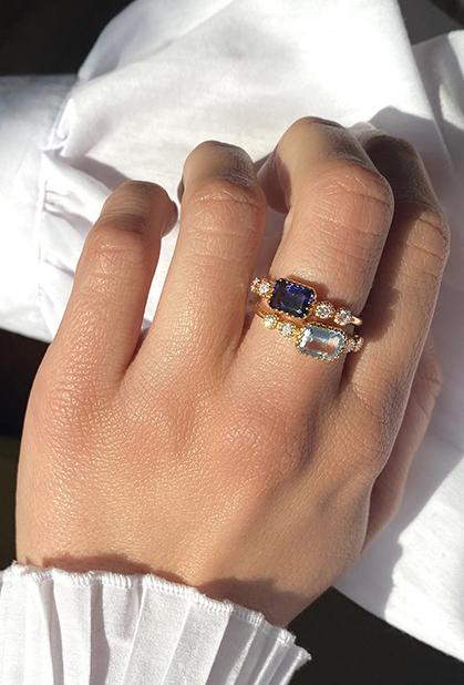 Charger l'image dans la galerie, 18K ROSE GOLD, BLUE TOPAZ