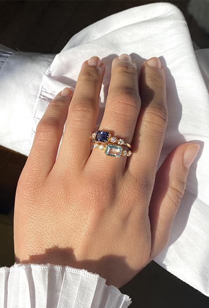 Charger l'image dans la galerie, 18K ROSE GOLD, BLUE TOPAZ