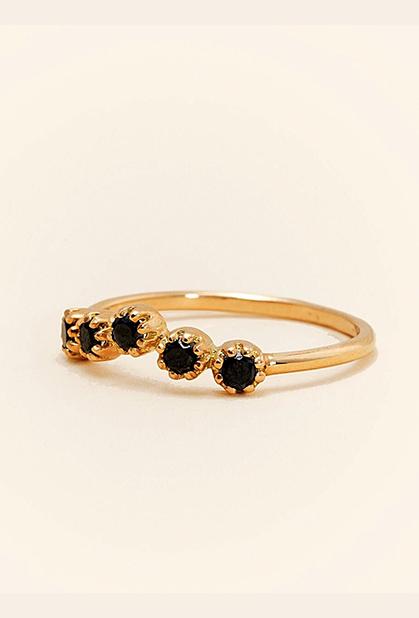 Charger l'image dans la galerie, 18K YELLOW GOLD, BLACK DIAMOND