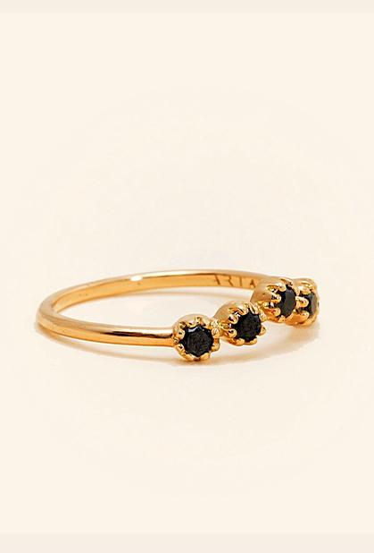 Charger l'image dans la galerie, 18K YELLOW GOLD, BLACK DIAMOND