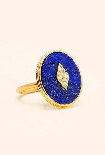 Charger l'image dans la galerie, 18K YELLOW GOLD, LAPIS LAZULI