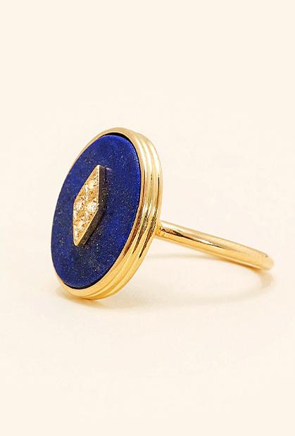 Charger l'image dans la galerie, 18K YELLOW GOLD, LAPIS LAZULI