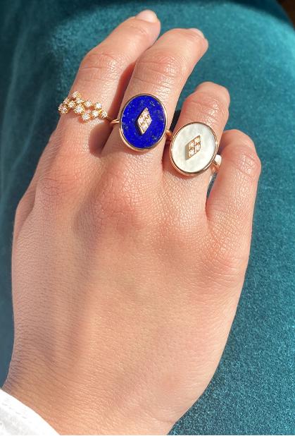 Charger l'image dans la galerie, 18K YELLOW GOLD, LAPIS LAZULI