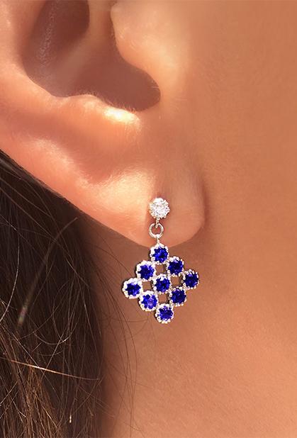 Charger l'image dans la galerie, 18K WHITE GOLD, SAPPHIRE