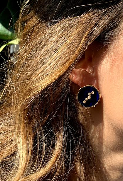 Charger l'image dans la galerie, 18K YELLOW GOLD, LAPIS LAZULI