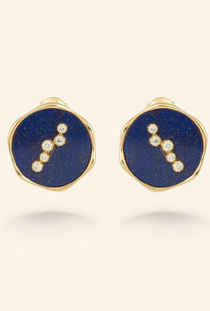 Charger l'image dans la galerie, 18K YELLOW GOLD, LAPIS LAZULI