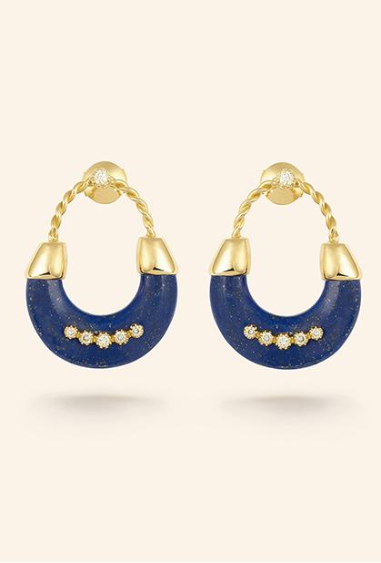 Charger l'image dans la galerie, 18K YELLOW GOLD LAPIS LAZULI