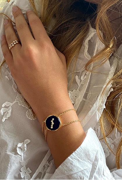 18K YELLOW GOLD, LAPIS LAZULI