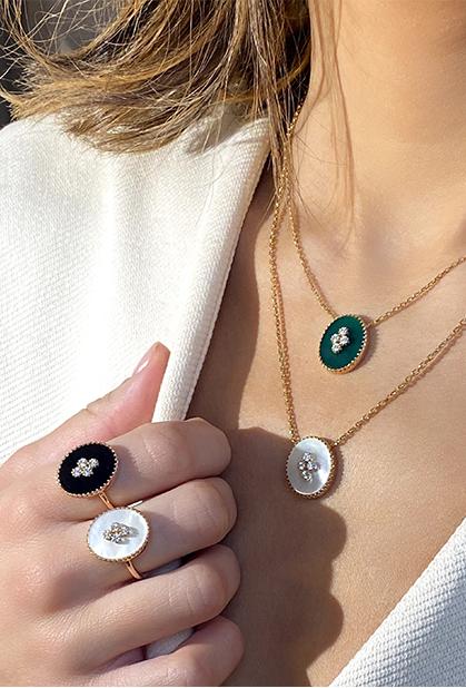 Charger l'image dans la galerie, 18K ROSE GOLD, AGATE