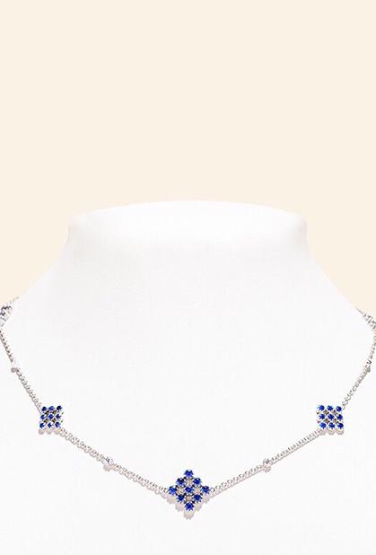 Charger l'image dans la galerie, 18K WHITE GOLD, PALLADIA & SAPPHIRES