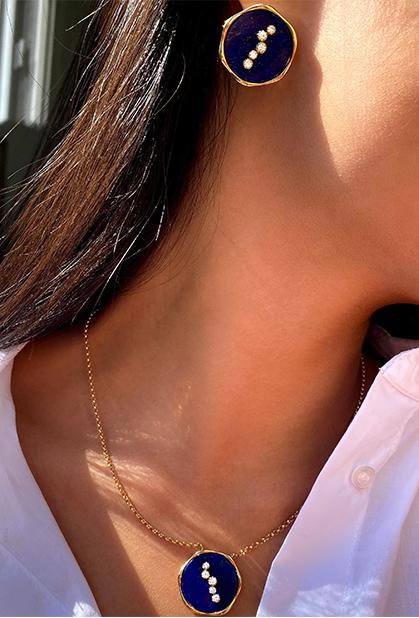 Charger l'image dans la galerie, 18K YELLOW GOLD, LAPIS LAZULI