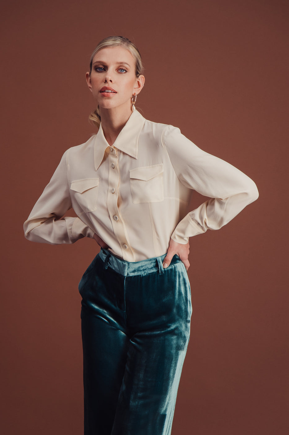 Charger l'image dans la galerie, IRIS VELVET PANT GREEN