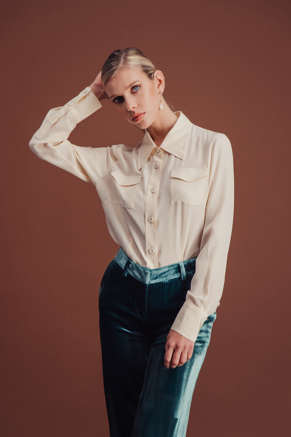 Charger l'image dans la galerie, IRIS VELVET PANT GREEN