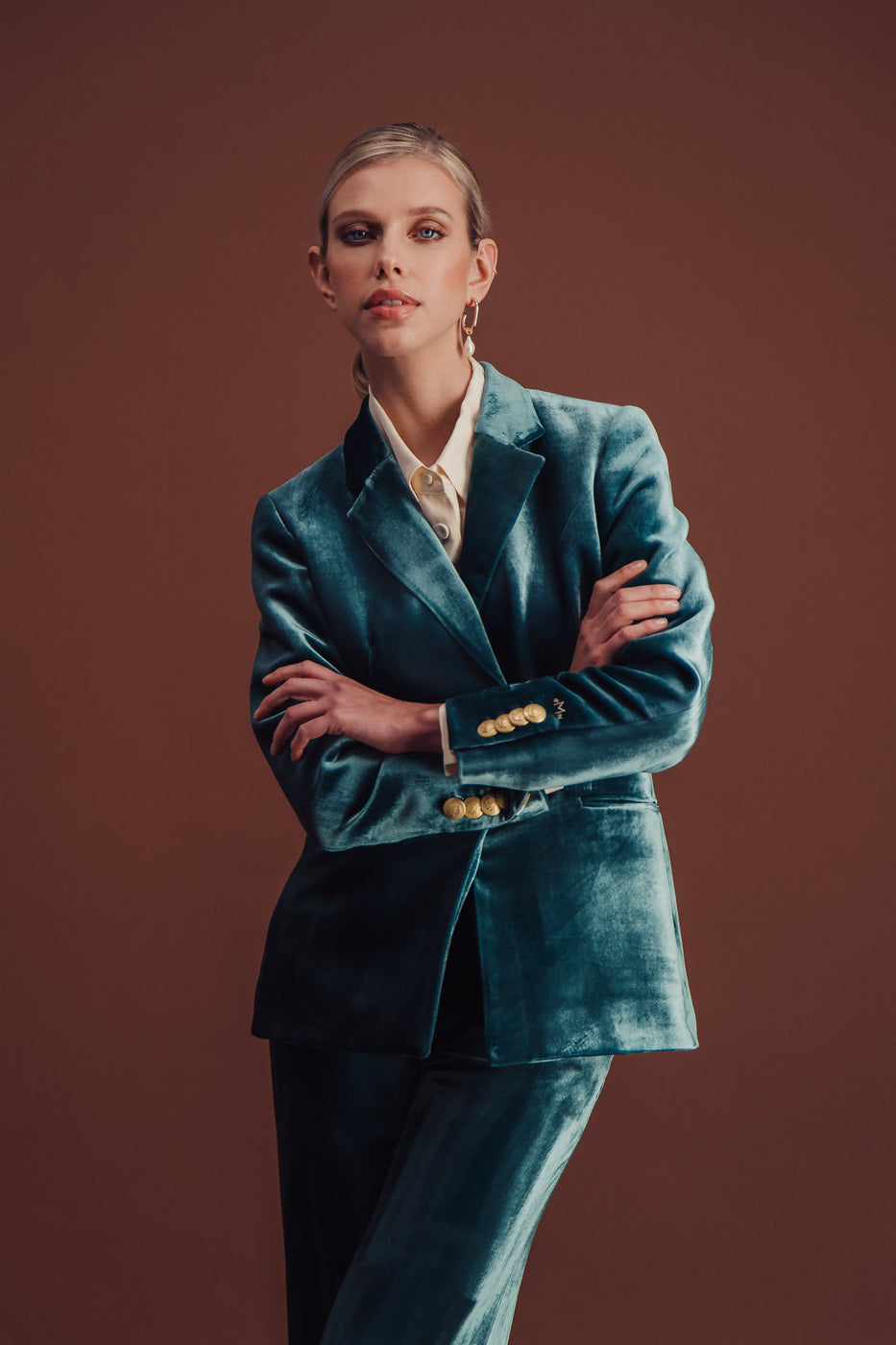 Charger l'image dans la galerie, IRIS VELVET PANT GREEN