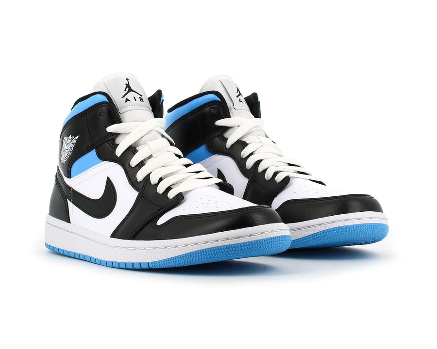 NIKE AIR JORDAN 1 MID UNIVERSITY BLACK WHITE
